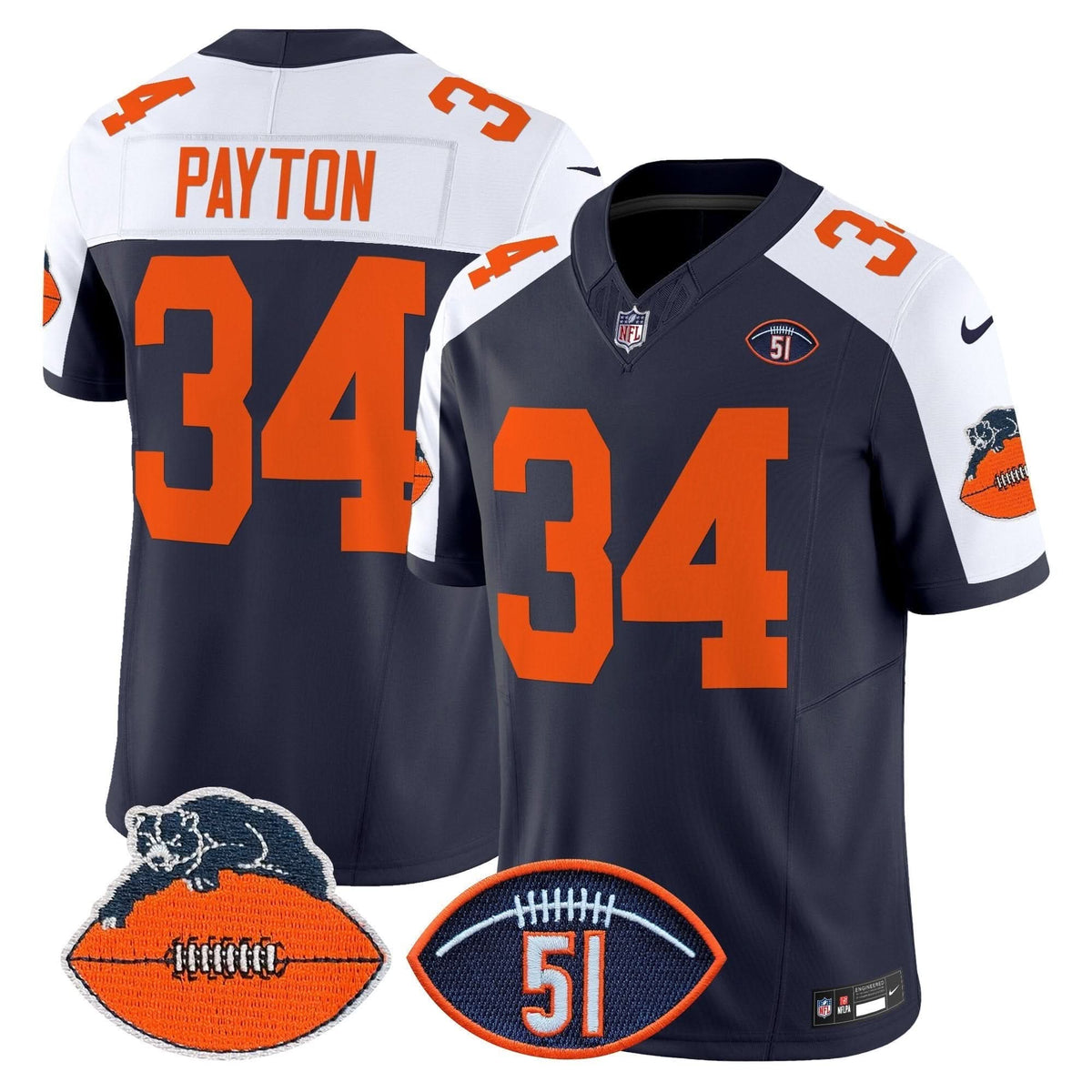 CB Dick Butkus Patch Throwback Vapor Limited Jersey