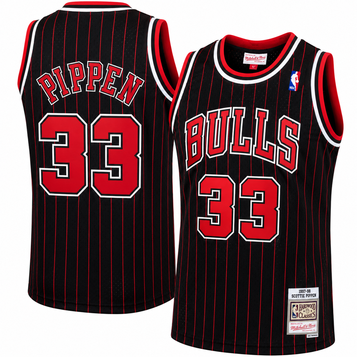 Chicago Bulls Scottie Pippen Mitchell & Ness Black 1995-96 Hardwood Classics Swingman Jersey