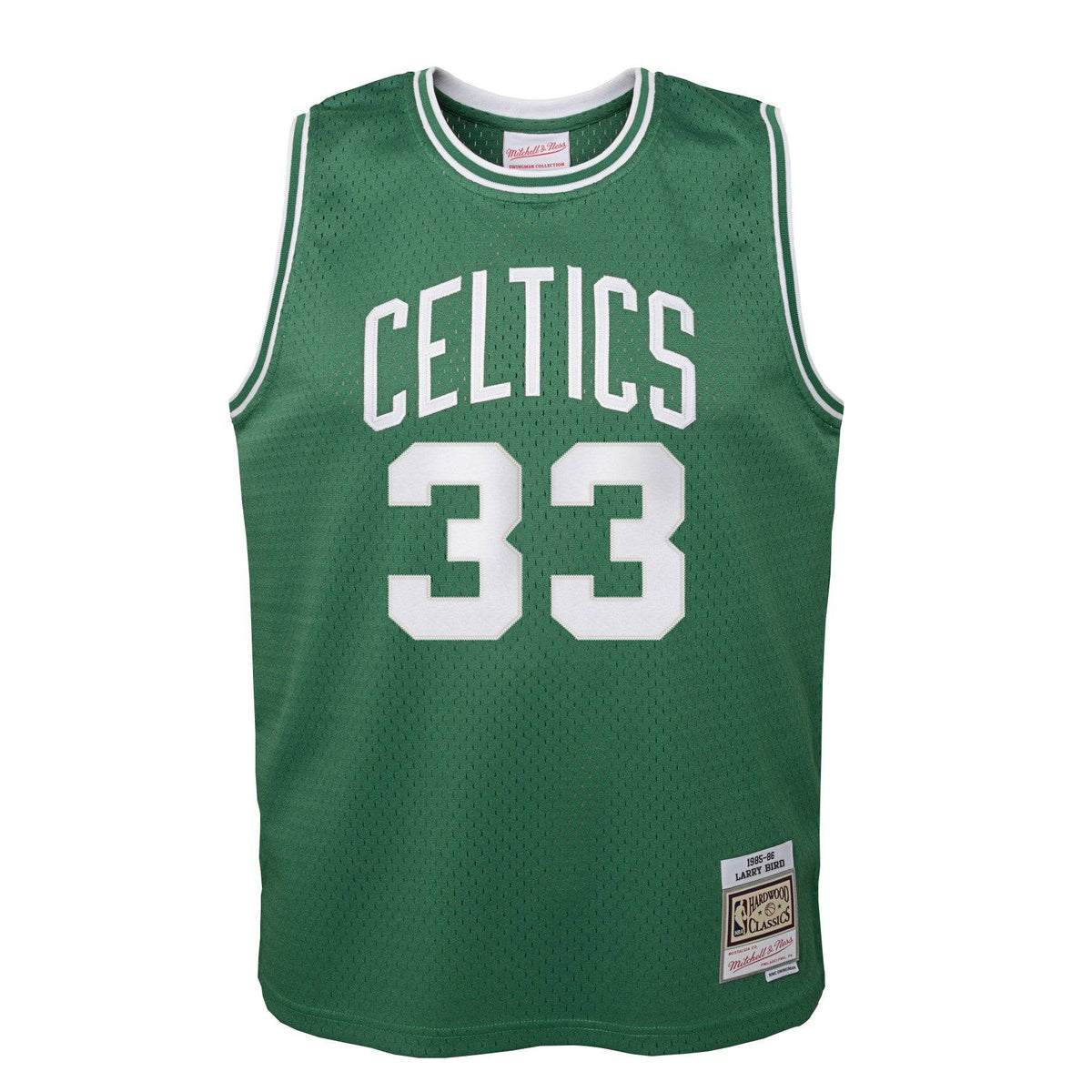Boston Celtics Larry Bird Mitchell & Ness Kelly Green 1985-86 Hardwood Classics Swingman Jersey