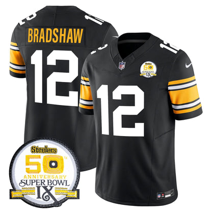 PIT 50th Anniversary Of Super Bowl IX Patch Vapor Limited Jersey