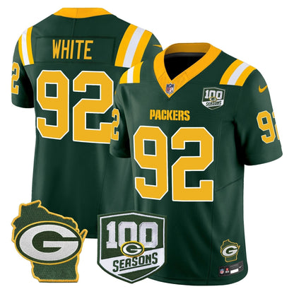 GB 100th Season & Home Patch Vapor Limited Jersey