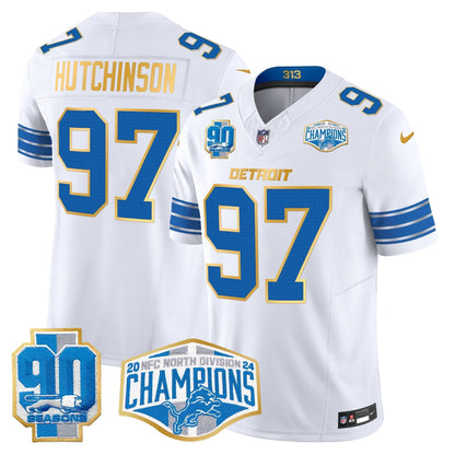 DET 2024 NFC North Division Champions Patch Gold Trim Vapor Limited Jersey
