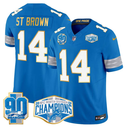 DET 2024 NFC North Division Champions Patch Gold Trim Vapor Limited Jersey