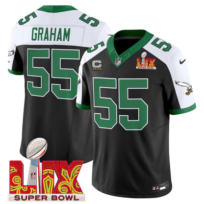 PE Kelly Green Super Bowl LIX Patch Vapor Limited Jersey