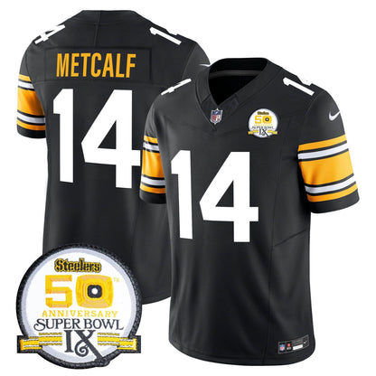 PIT 50th Anniversary Of Super Bowl IX Patch Vapor Limited Jersey
