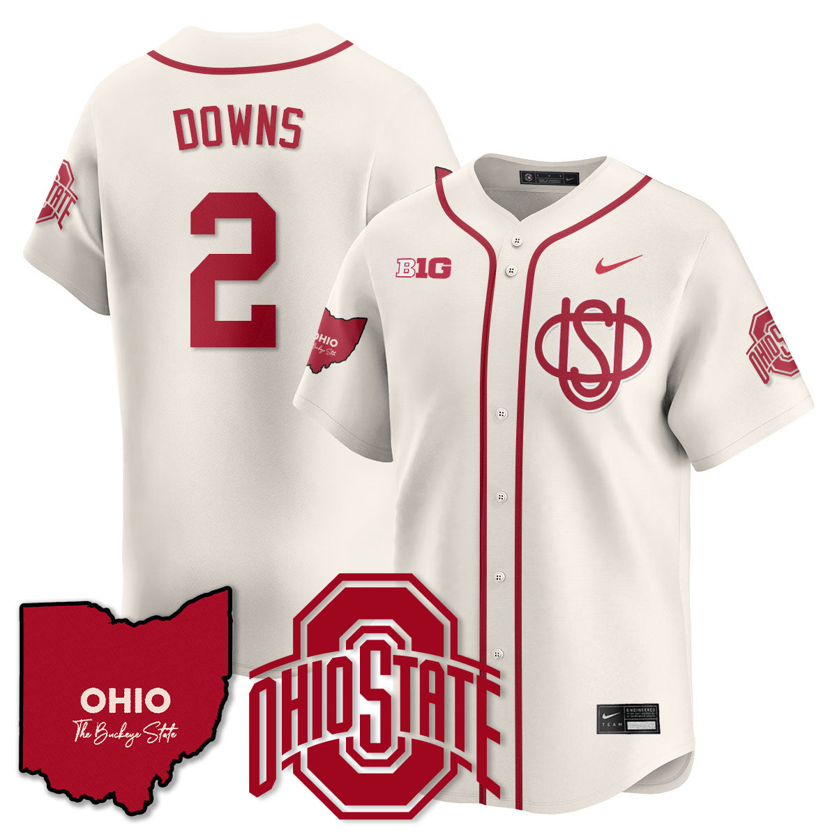 Women's Ohio State Buckeyes 2025 Wordmark Jersey - All Stitched