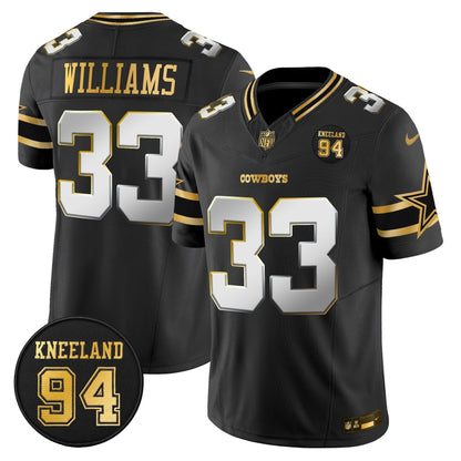 DAL #94 Marshawn Kneeland Memorial Patch Gold Vapor Limited Jersey