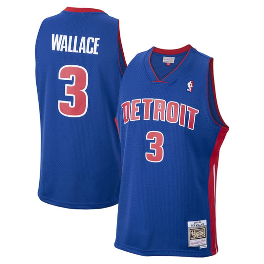 Detroit Pistons Ben Wallace 2003-04 Mitchell & Ness Blue Basketball Jersey