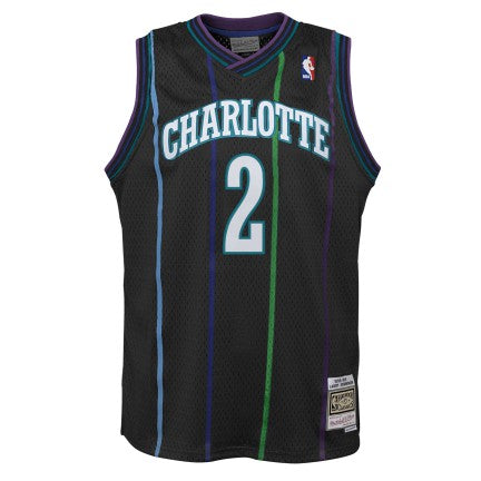 Charlotte Hornets Larry Johnson Mitchell & Ness 1992-93 Hardwood Classics Reload 2.0 Swingman Jersey-Black