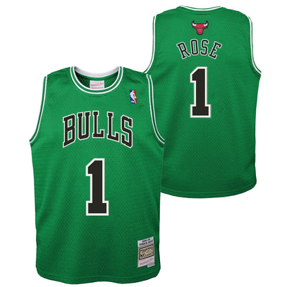 Chicago Bulls Derrick Rose Mitchell & Ness Kelly Green St. Patricks Day Hardwood Classics Swingman Jersey