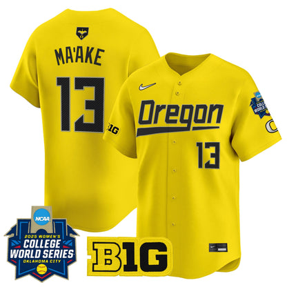 Men's size - Oregon Ducks Softball 2025 World Series (WCWS) Vapor Premier Limited Jersey - All Stitched