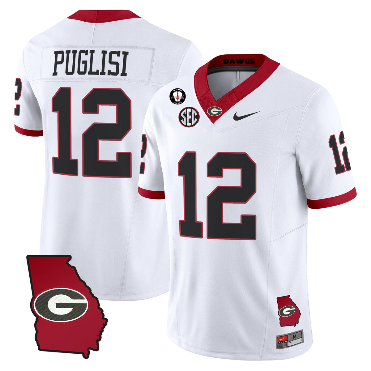 Women's Georgia Bulldogs 2025 Georgia Map & Vince Dooley Patch Vapor Limited Jersey - All Stitched