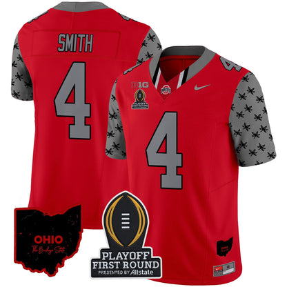 Men's Ohio State Buckeyes 2024 Playoff First Round Patch Vapor Limited Jersey - All Stitched