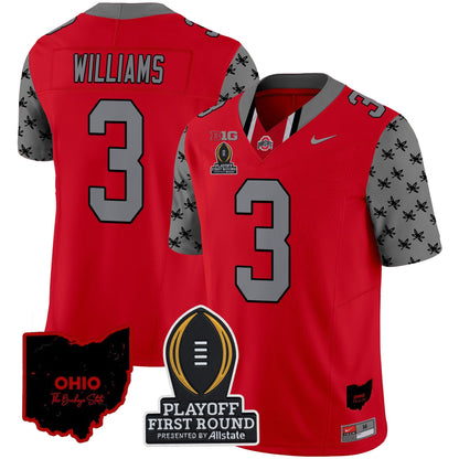 Men's Ohio State Buckeyes 2024 Playoff First Round Patch Vapor Limited Jersey - All Stitched