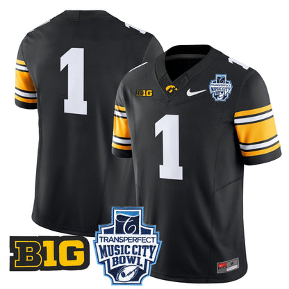 Men's Iowa Hawkeyes 2024 Music City Bowl Vapor Limited Jersey - All Stitched