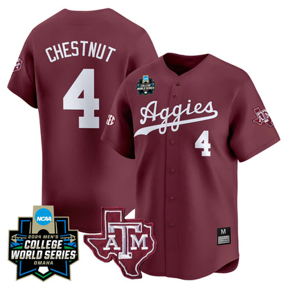 Men's Texas A&M Aggies 2024 College World Series Vapor Premier Limited Jersey - All Stitched