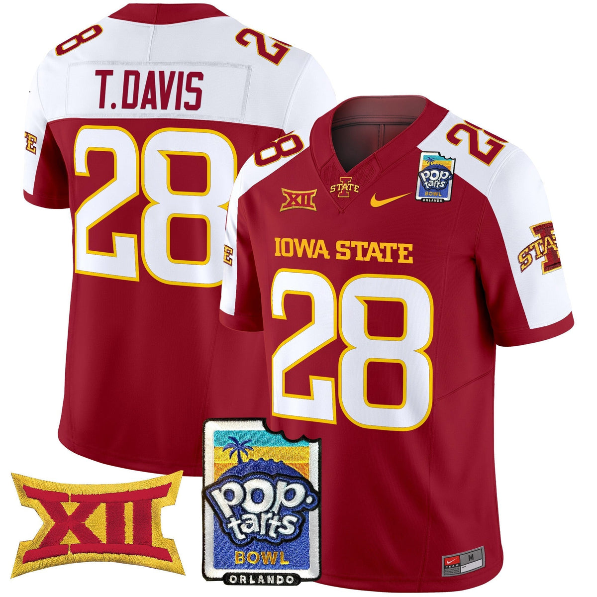 Men's Iowa State Cyclones 2025 PopTarts Bowl Patch Vapor Limited Jersey - All Stitched