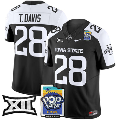 Men's Iowa State Cyclones 2025 PopTarts Bowl Patch Vapor Limited Jersey - All Stitched