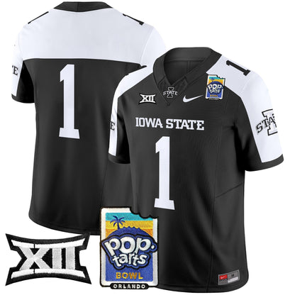 Men's Iowa State Cyclones 2025 PopTarts Bowl Patch Vapor Limited Jersey - All Stitched