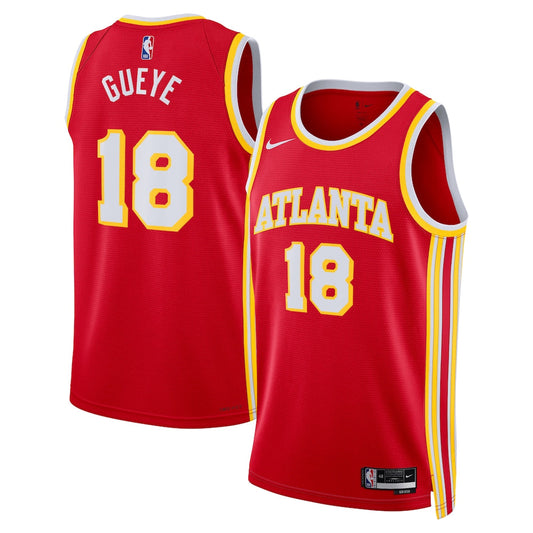 Atlanta Hawks Icon Edition Swingman Jersey Red Mouhamed Gueye Unisex | Stitched Jersey RTJS 11969