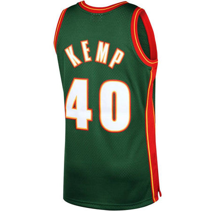 Men's Shawn Kemp Seattle Supersonics Mitchell & Ness 1996-96 Green NBA Swingman Hardwood Classics Jersey